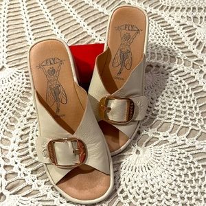 FLY LONDON  leather mules with buckle. Size 36